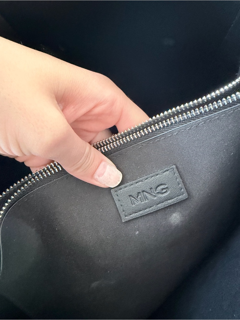 Mango Black Structured Hobo Shoulder Bag - Picture 9 of 9